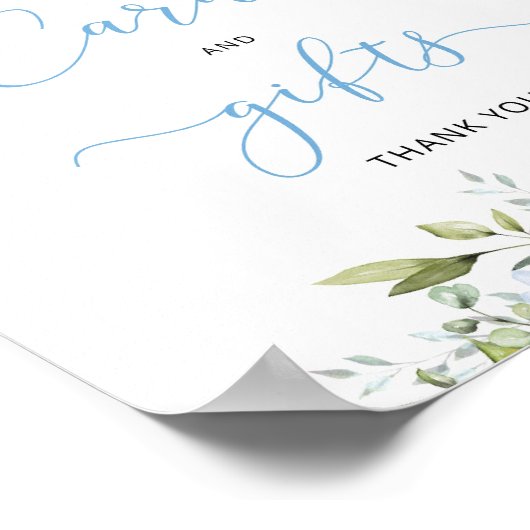 Blauwe bloemeneucalyptus kaarten en geschenken poster (Hoek)