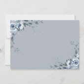 blauwe bloemenfoto Toewijding uitnodiging (Achterkant)