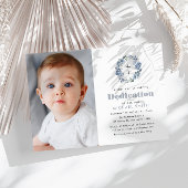 blauwe bloemenfoto Toewijding uitnodiging