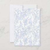 Blauwe Bloemengestileerde Chinoiserie QR-code naar Bedankkaart (Achterkant)