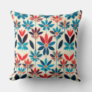 Blauwe bloemengeworpen kussen Moderne woondecorati