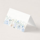 Blauwe Bloemenhortensia Bloom Place Card Table Dec Kaart (Voorkant)