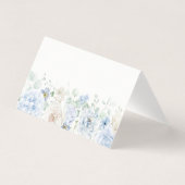 Blauwe Bloemenhortensia Bloom Place Card Table Dec Kaart (Achterkant)