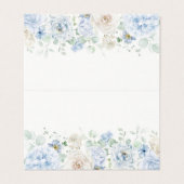 Blauwe Bloemenhortensia Bloom Place Card Table Dec Kaart (Buitenkant ongevouwen)