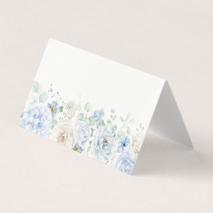 Blauwe Bloemenhortensia Bloom Place Card Table Dec Kaart