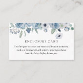 Blauwe bloemenkaart informatiekaartje (Voorkant)