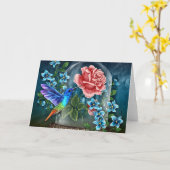 Blauwe BloemenKolibrie Al Kaart van de Nota van de (Gele Bloem)