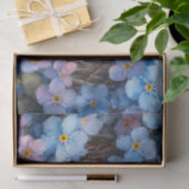 Blauwe bloemenkrans aquarel tissuepapier (Geschenk)