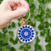 🌿 Blauwe bloemenkrans bedelcadeau Sleutelhanger (Hand)