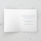 Blauwe Bloemenkrans Moeder Verjaardag Kaart (Binnen)