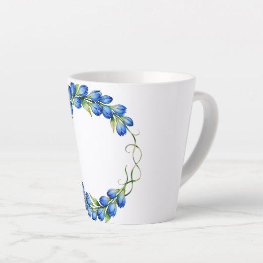 Blauwe bloemenkrans mok (Rechterhoek)