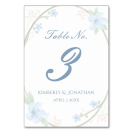 Blauwe Bloemenkrans Tafelnummer