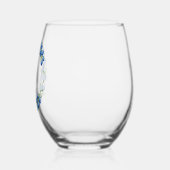 Blauwe Bloemenkrans Wijn Glas (Links)