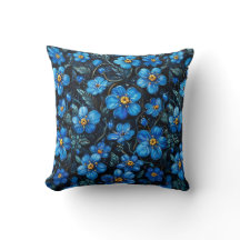 Blauwe bloemenkussen cadeau voor moeder gezellig h