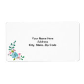 Blauwe bloemenlabels etiket (Voorkant)