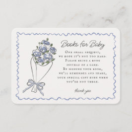 Blauwe Bloemenmarkt Bloemen Boeken voor Baby Inser Informatiekaartje