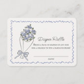 Blauwe Bloemenmarkt Bloemen Luier Raffle Insert Informatiekaartje (Voorkant)