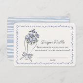 Blauwe Bloemenmarkt Bloemen Luier Raffle Insert Informatiekaartje (Voorkant / Achterkant)