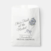 Blauwe Bloemenmarkt Verse Bloem Bruidscadeau Bedankzakje (Voorkant)