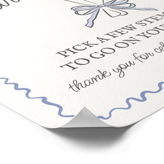 Blauwe Bloemenmarkt Verse Bloemen Boeket Bar Teken Poster (Hoek)