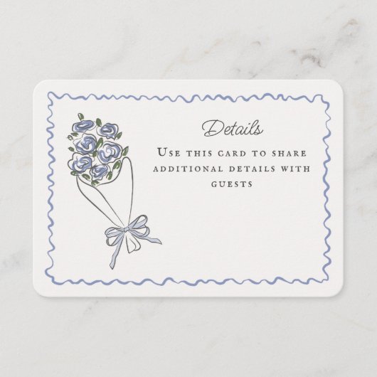 Blauwe Bloemenmarkt Verse Bloemen Details Invoegen Informatiekaartje (Voorkant)