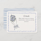 Blauwe Bloemenmarkt Verse Bloemen Details Invoegen Informatiekaartje (Voorkant / Achterkant)