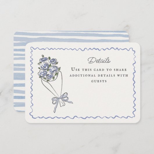 Blauwe Bloemenmarkt Verse Bloemen Details Invoegen Informatiekaartje (Voorkant / Achterkant)