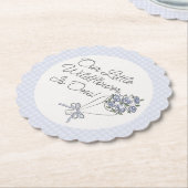 Blauwe Bloemenmarkt Verse Bloemen Verjaardagsfeest Kartonnen Onderzetters (Gekanteld)