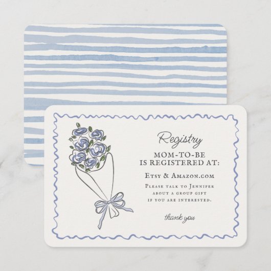 Blauwe Bloemenmarkt Verse Bloemenregister Invoegen Informatiekaartje (Voorkant / Achterkant)