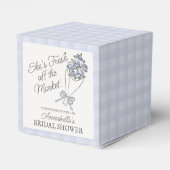 Blauwe Bloemenmarkt Verse bloemige Bruidsmeisjesbo Bedankdoosjes (Achterkant)