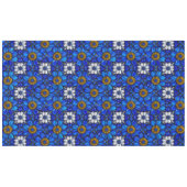 Blauwe bloemenpatroon tafelkleed (Voorkant (Horizontaal))