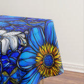 Blauwe bloemenpatroon tafelkleed (Voorbeeld)