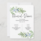 Blauwe bloemenrepetitie en uitnodiging voor het di (Voorkant)