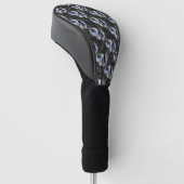 Blauwe Bloemenschedel Serie Ontwerp 1 Golfheadcover (Schuin)