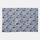 Blauwe Bloemenschedel Serie Ontwerp 2 Theedoek (Horizontaal)