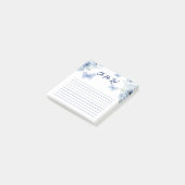 Blauwe bloemenschildering met vlinders omlijnde ta post-it® notes (Schuin)