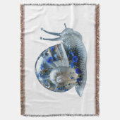Blauwe Bloemenslak Sherpa Deken (Voorkant Verticaal)