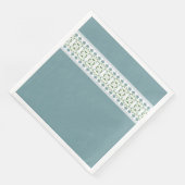 Blauwe bloemenstreep print servet (Hoek)