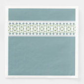 Blauwe bloemenstreep print servet (Voorkant)