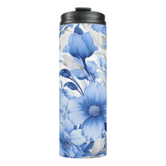 Blauwe Bloemensymfonie Thermosbeker