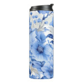 Blauwe Bloemensymfonie Thermosbeker (Gedraaid links)