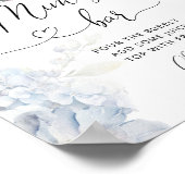 Blauwe bloementhee party mimosa bar teken poster (Hoek)