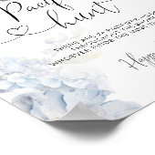 Blauwe bloementheefeest Fopspeen jacht spel Poster (Hoek)