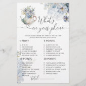 Blauwe bloementheefeest wat er op je telefoonspel  (Voorkant)