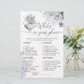 Blauwe bloementheefeest wat er op je telefoonspel  (Staand voorkant)