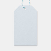 Blauwe bloementuin bruiloftsontbijt bedankkaartjes cadeaulabel (Achterkant)