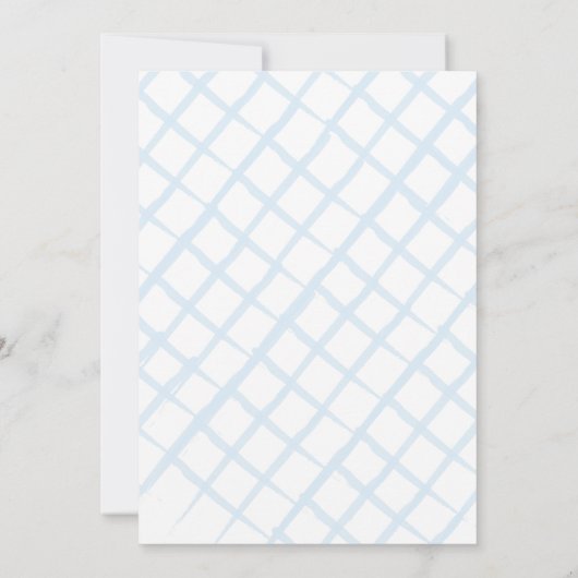 Blauwe Bloementuin Paard Jongen 1e Verjaardag Kaart (Achterkant)