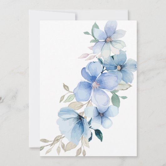 Blauwe Bloementuin Zoet Zestien 16 Verjaardag Kaart (Achterkant)