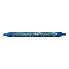 Blauwe Bloementuinen Zwarte Inkt Pen