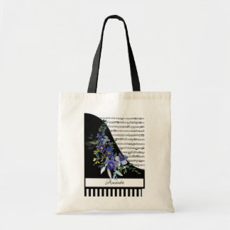 Blauwe bloemenviool gepersonaliseerd tote bag